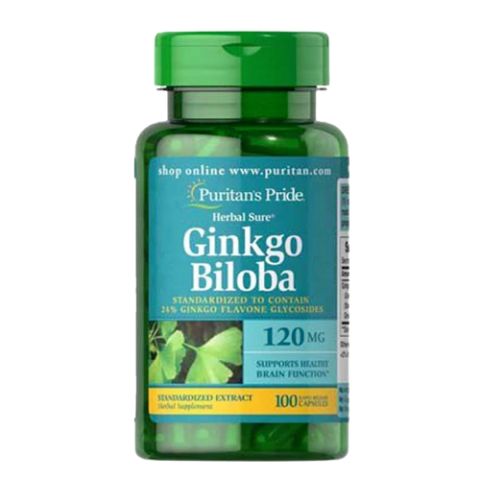 Hoạt huyết dưỡng não Puritan’s Pride Ginkgo Biloba Standardized Extract 120 mg 100 viên