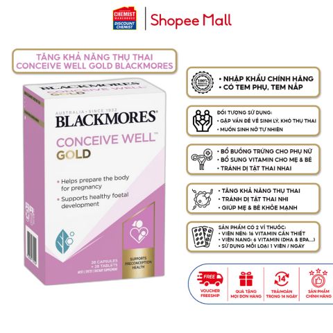 Viên uống tăng khả năng thụ thai, bổ trứng cho nữ giới Conceive Well Gold Blackmores Úc 56 viên