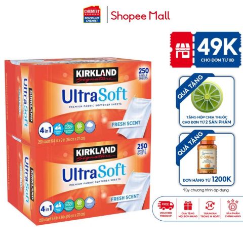 Giấy Thơm Quần Áo Kirkland Signature Ultrasoft 250 tờ của Mỹ làm thơm, xốp mềm quần áo mùi hương dễ chịu